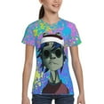 thumbnail image 4 of Gorillaz Noodle Anime Teen T-Shirt Crewneck Short Sleeve Double-Sided Print Summer Tee Shirts Top For Youth Boys Girls Children X-Small, 4 of 7