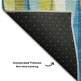 thumbnail image 5 of Addison Rugs Mayfield Premium Machine Washable Transitional Squares Teal Rectangle Rug, 3' x 5', 5 of 6