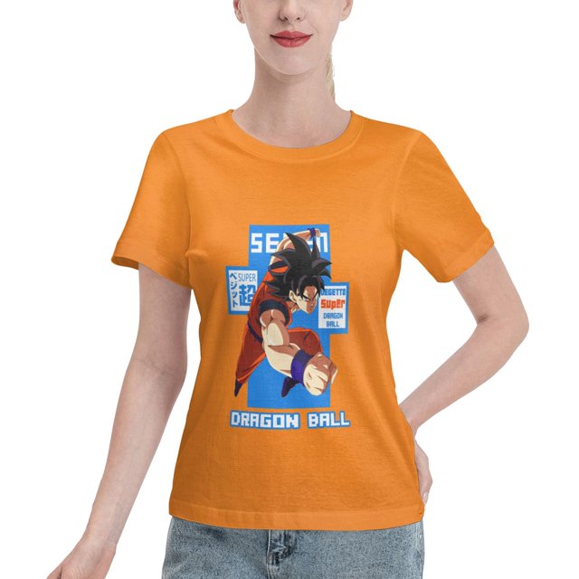 T-Shirt Basique à Manches Courtes pour Femmes Super Saiyan 04