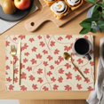 thumbnail image 2 of Maple Leaf Placemats Set of 12, Retro Fall Red Orange Beige Autumn Leaves Placemats for Dining Table, Place Mats for Kitchen Tabletop, Waterproof Wipeable Dining Table Mats Set, 2 of 9