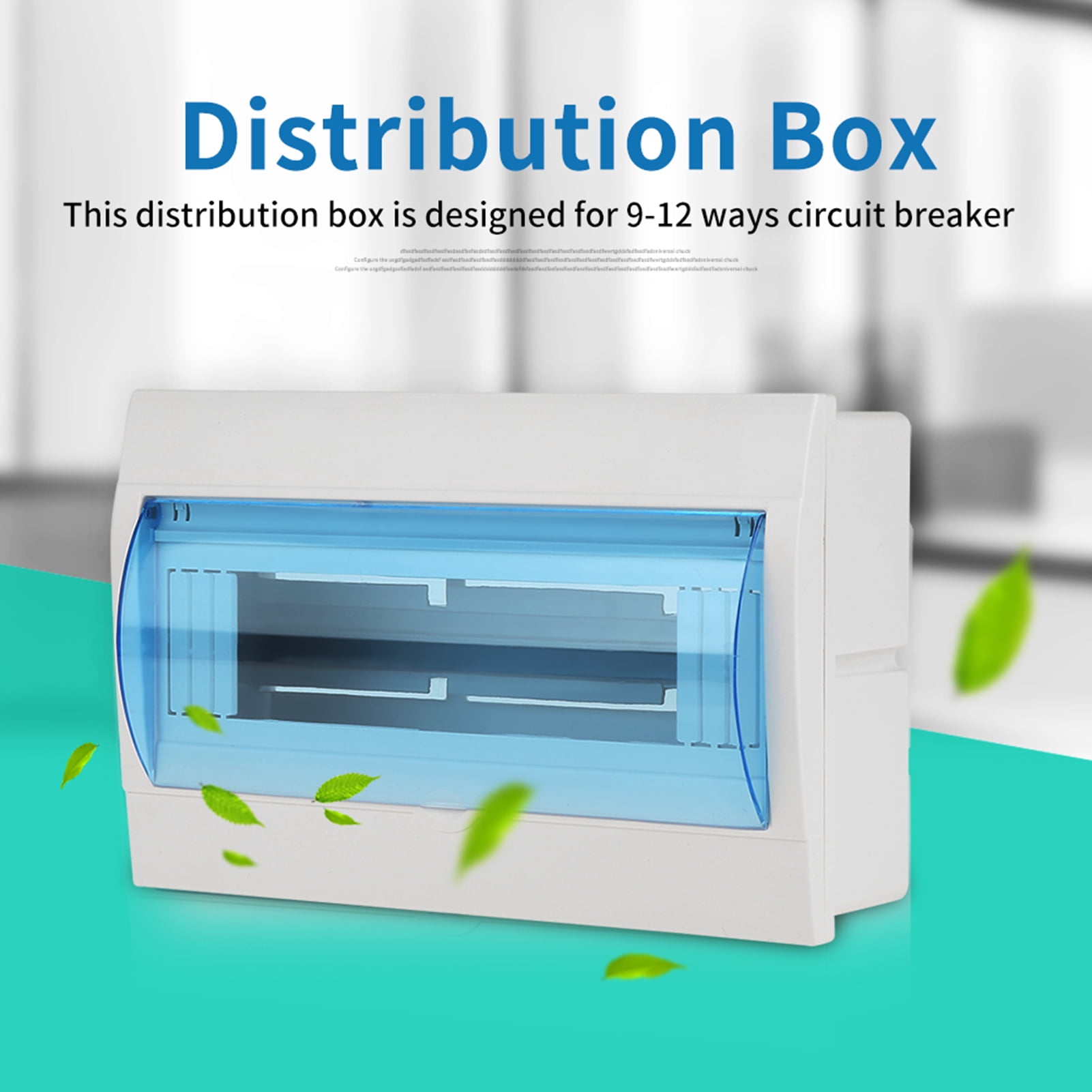 Yajisi Plastic Distribution Protection Box For 9-12 Ways Circuit Breaker Indoor On The Wall Panel Circuit Distribution Box With Transparent Blue Cover, Ideal For Home Hotel Shop, 10 inches / 25.4 cm