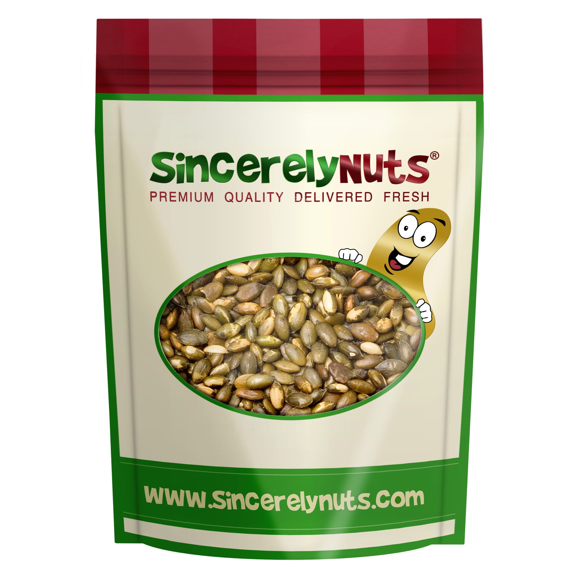 Sincerely Nuts Pumpkin Seeds (Pepitas) Roasted Salted and shelled, 2 LB Bag by Sincerely Nuts