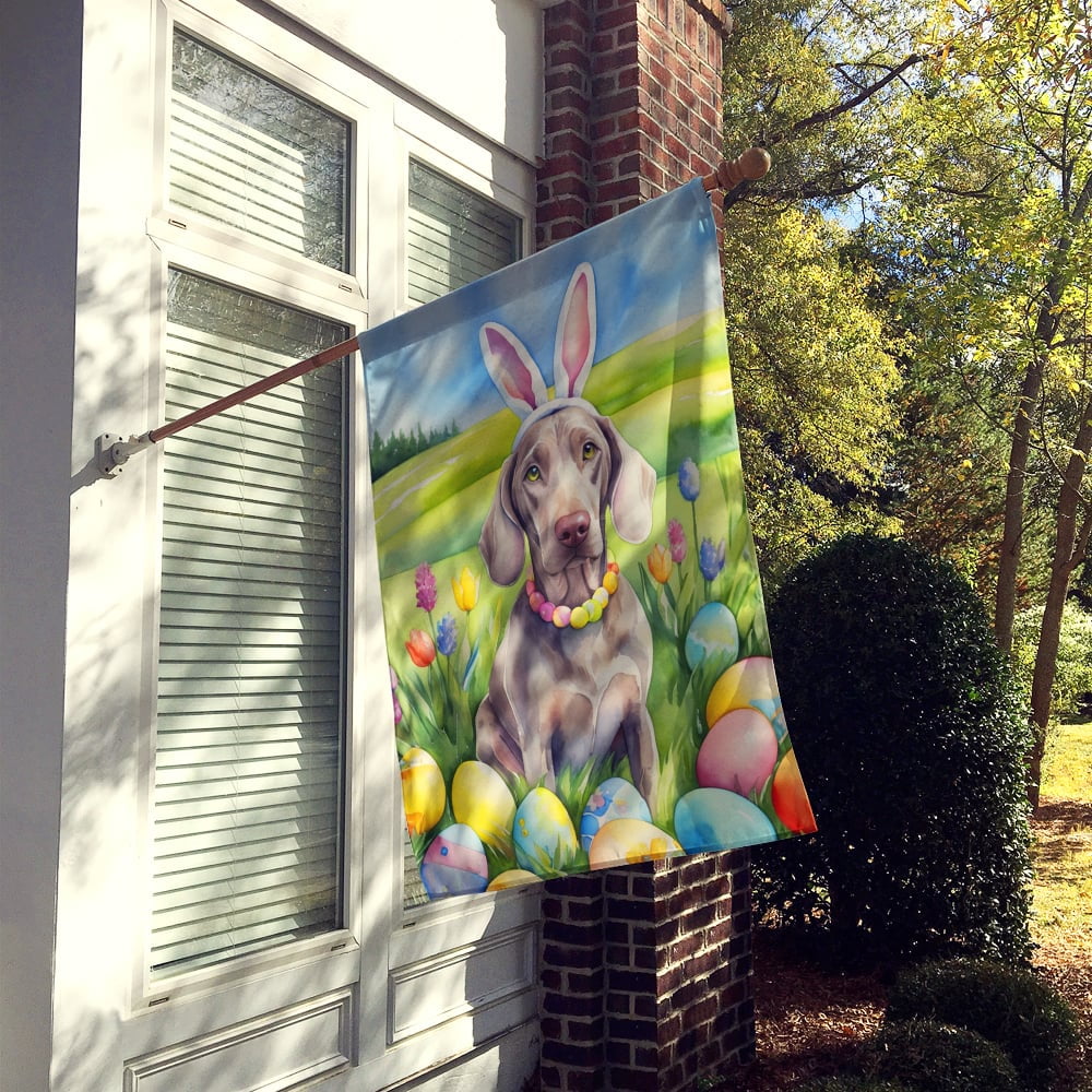 Weimaraner Easter Egg Hunt House Flag 28 in x 40 in