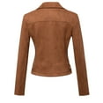 thumbnail image 3 of Dovford Women's Fall 2024 Fashion Faux Suede Leather Casual Moto Biker Jacket Full Zipper Lapel Pockets Coats, 3 of 3