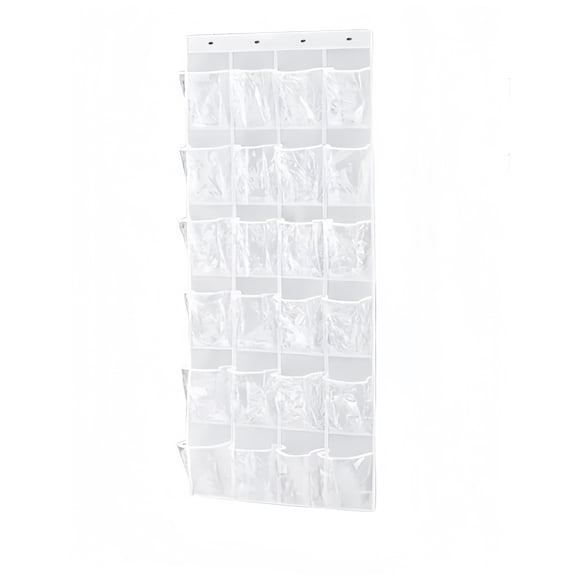 Simple Houseware 24 Pockets White Over The Door Hanging Shoe Organizer 64 x 19 Inches