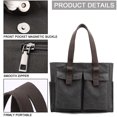 thumbnail image 3 of Bolsa de lona con asa - Bolsa de mamá, bolso de mensajero de gran capacidad, bolso de hombro duradero con múltiples bolsillos, bolso de mano resistente al desgaste, bolso de mano, 3 of 7