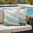 thumbnail image 5 of Outdoor Pillow Covers Pack of 2, Watercolor Ocean Beach Green Ombre Waterproof Throw Pillowcase Cushion Cases, Abstract Marine Scene Decorative Pillow Cover for Couch Sofa Home Bed Patio, 5 of 9