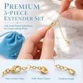 thumbnail image 6 of Necklace Extender 14K Gold Plated Copper Solid Brass Necklace Bracelet Extenders Extension Chains for Neckalces 3Pcs, 6 of 15