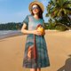 thumbnail image 4 of Easygdp Swimming Goggled Flamingo para Vestido Transpirable de Mujer, Vestido Suelto de Manga Corta con Pliegues y Bolsillos para el Verano, 4 of 6