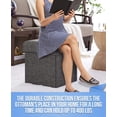 thumbnail image 6 of Ornavo Home Foldable Tufted Linen Storage Ottoman Cube Foot Rest Stool Seat - 15" x 15" (Charcoal Gray), 6 of 7