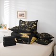 thumbnail image 6 of jejeloiu Gold Mushroom Butterfly 7 Pieces Bedding Comforter Set,Boho Exotic Style Full Bedding Set,Rustic Botanical Plants Fitted Sheet Flat Sheet For Men Women,Super Cozy Room Decor Reversible, 6 of 8