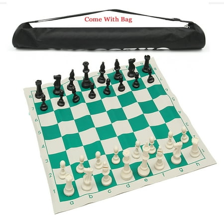 - Grtsunsea School Club Tournament Chess Set Brand New Pieces with Roll Board & Bag for Travelling Home Party