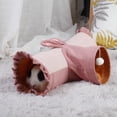 thumbnail image 4 of Guinea Pig Tunnel Tube, Pet Interactive Toy, 3 Way Hideaway Small Animal Playing Pink Rabbit, 4 of 7