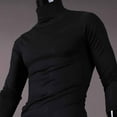 thumbnail image 5 of Cyglowse Thermal Shirts for Men Mock Turtleneck Long Sleeve Lightweight Warm Stretchy Undershirt Base Layer Clothing Tops Black L, 5 of 7