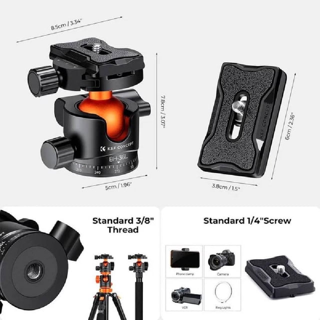 Cabezal de trípode K&F Concept KF31.044V1 BH-36L