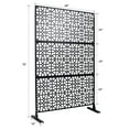 thumbnail image 5 of Gzxs Metal Outdoor Privacy Screen with Stand, 76" H x 48" W Freestanding Decorative Privacy Screen Fence Panels for Outside Patio Garden Backyard, Black, 5 of 9