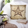 thumbnail image 4 of Brown Texas Star Country Throw Pillow Covers, Soft Pillowcases with Invisible Zipper, Western Stars Retro Decorative Square Pillow Cushion Covers for Living Room Couch Sofa Bed 18x18 Inches, 4 of 8