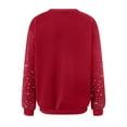 thumbnail image 5 of Kaprioy Womens Christmas Long Sleeve Sweatshirts Oversized Crewneck Xmas Print Long Sleeve Funny Holiday Fall Fashion Winter Clothes Red, XXL, 5 of 7