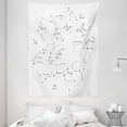 thumbnail image 1 of Constellation Tapestry, Astronomic Theme Group Stars Names Classical Scientific Composition, Wall Hanging for Bedroom Living Room Dorm Decor, 60W X 80L Inches, Charcoal Grey White, by Ambesonne, 1 of 2