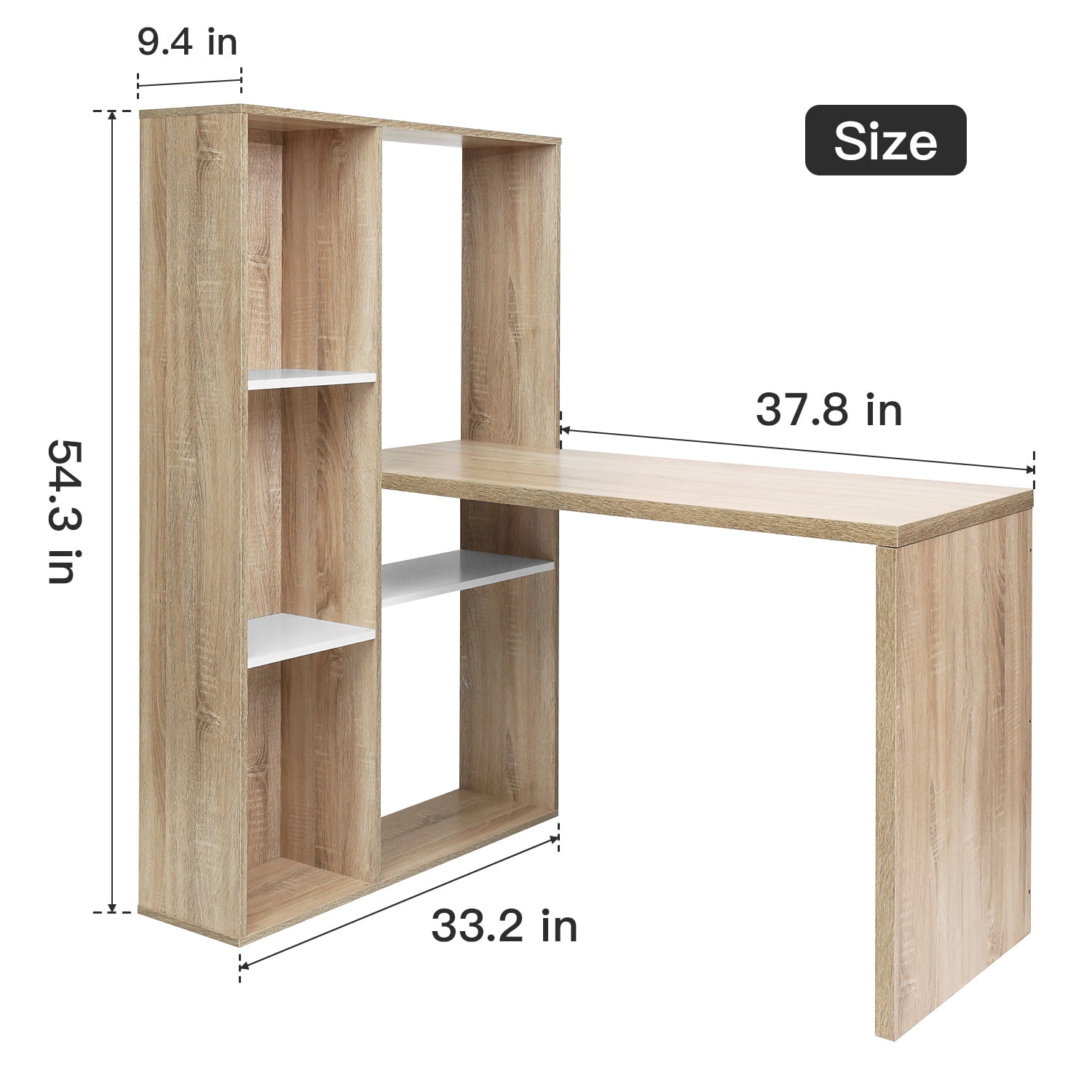 Resenkos L-Shaped Wood Computer Desk with Large Shelves Resenkos L-Shaped Wood Computer Desk with Large Shelves