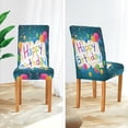 thumbnail image 2 of 4 Pack Chair Covers for Dining Room,Stretchable Dining Chair Slipcover Washable Removable for Kitchen,Hotel,Restaurant,Ceremony Protector - Happy Birthday Balloons, 2 of 6