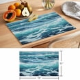 thumbnail image 6 of Blue Coastal Placemats Set of 12 Summer Ocean Sea Nautical Beach Place Mats Indoor Wipeable Table Mats Washable Cloth Dining Table Placemats for Kitchen Holiday Party Home Decor 13x19 Inch, 6 of 9