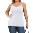 thumbnail image 1 of Charmo Cotton Shelf Bra Camisoles Adjustable Spaghetti Strap Tank Tops Scoop Neck Layer Cami S-5X, 1 of 8