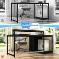 thumbnail image 5 of Romorgniz Gaming Desk Computer Desk with LED Lights & Power Outlet Reversible l Shaped Desk with 3 Drawers 48"L Office Desk with Monitor Stand for Gaming Room,Home Office,Bedroom,Black, 5 of 8