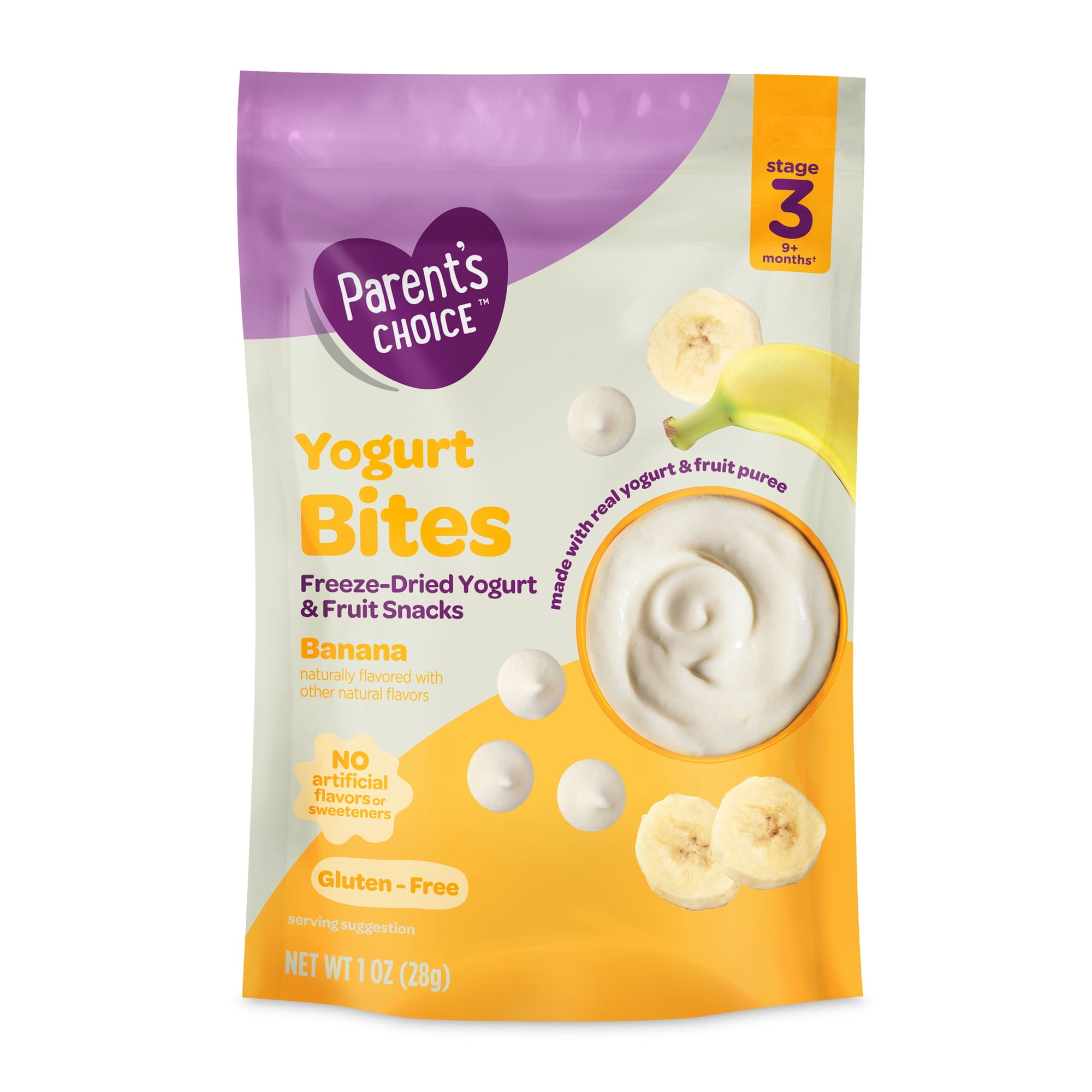 Parent’s Choice Stage 3 Toddler Yogurt Bites Snack, Banana, 1 oz Pouch