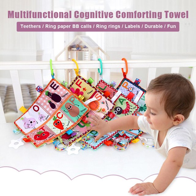 Cognition Teether Appeasing Towel Fruit Insect Vegetable Flower Learning Towel AN88 heqiyong toy