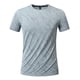 thumbnail image 4 of Ceisia Men's Athletic Textured T-shirt Short Sleeve Round Neck Quick Dry Slim Fit Outdoor Climbing Running Casual Tee Tops Slim Fit Gray XL Gifts, 4 of 7