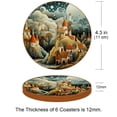 thumbnail image 3 of Bohemia Set of 6 Microfiber Leather Round Coasters, 11x11 cm/4.3x4.3 in, Cute and Durable Drink Mats for Home and Office, 3 of 6