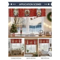 thumbnail image 6 of Valances for Windows Watercolor Winter Gnomes Rod Pocket Short Curtain for bathroom living room bedroom Snowflake on Red Background 1 Panel 54x18in, 6 of 7