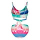 thumbnail image 3 of Traje de baño Lorddream de dos piezas con estampado floral, cintura alta y cruzado, top push up cruzado y espalda anudada., 3 of 8