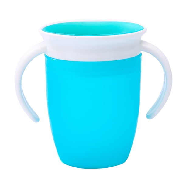 Taza De Entrenamiento Para Bebé, A Prueba De Fugas, Previene Asas Antideslizantes, Taza De Agua Infantil Azul Para Interior