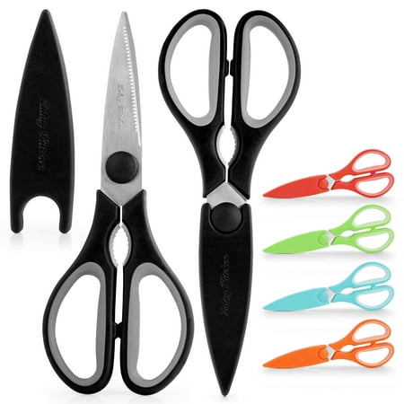 

Zulay Kitchen Scissors Ultra Sharp Stainless Steel Shears Multipurpose Food & Meat Scissors - Black