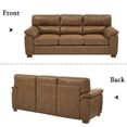 thumbnail image 6 of Aukfa 81" Vintage Sofa Overstuffed 3 Seat Sofa Couch for Living Room Bedroom, Foil Fabric, Brown, 6 of 10