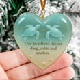 thumbnail image 5 of Personalized Sea Glass Heart Ornament – Lovers Keepsake with Turtle Design – Our Love Flows Like Sea Deep,Calm,and Endless - Christmas Tree Hanging Decor Gift for Friends(1PCS,Acrylic), 5 of 7