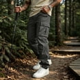 thumbnail image 2 of gzxflxpge Cargo Pants Men Casual Sport Athletic Loose Fit Sweatpants Funky Comfortable Soft Jogger Pants with Multi Pockets Dark Gray M, 2 of 7