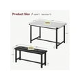 thumbnail image 3 of Ourlova Dining Table Set For 4 With 2 Upholstered Benches Vintage Rectangular Kitchen Table Kitchen Table For Small Spaces Apartments Studios Offices, 3 of 7