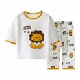 thumbnail image 2 of Ynynloco Toddler Boys Girls Cotton Pajama Set 3/4 Sleeve Button Sleepwear Cute Print Tops and Pant 2 Piece Outfits Soft Cozy Casual Loungewear Set, 2 of 4