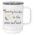thumbnail image 1 of I Love My Grandpa to the Moon and Back Stainless Steel Vacuum Insulated 15 Oz Travel Coffee Mug with Slider Lid, White, 1 of 1