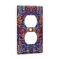 thumbnail image 2 of Yayeee Duplex Wall Plate 1-Gang 4.5"x2.7" Home Receptacle Light Switch Decorative Outlet Cover, Red Geometric Eagle, 2 of 7