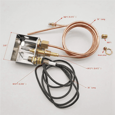 

2X Health Gear Gas Thermocouple M8 Thread Heating Gas Burner Thermocouple Probe for Gas Heater Oven BBQ