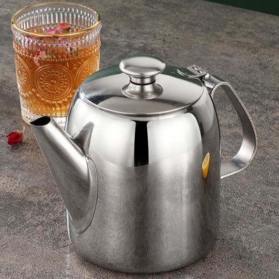 Contenant de Rangement en Acier Inoxydable pour Théière pour Restaurant et Usage Domestique - Ustensiles de Cuisine Durables avec Bec Court et Design Anti-Fuite pour Thé Café Eau et Plus