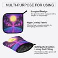 thumbnail image 3 of Yayeee Oven Mitts and Pot Holder Set of 2 Heat Resistant Kitchen Gloves Baking Hot Pad, Purple Neon Road, 3 of 5