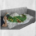 thumbnail image 6 of Christmas Alphabet Soft Flannel Fleece Throw Blanket, C Letter with Holiday Ornaments Baubles Fir Tree, Cozy Plush for Indoor and Outdoor Use, 60" x 80", White Green and Dark Yellow, by Ambesonne, 6 of 6