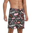 thumbnail image 2 of Naloa Various Languages Mother Men's Short Pajama Pants, Lounge Comfort Shorts with Elasticized Waistband and Side Pockets - 3X-Large, 2 of 9