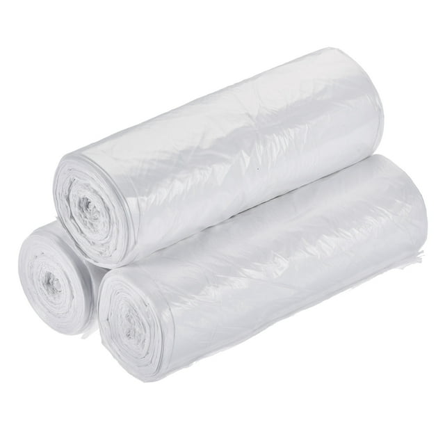 Uxcell 4-6 Galones Pequeñas Bolsas de Basura de Plástico Forros de Cesto de Basura Blancas, 60 Cuentas / 3 Rollos