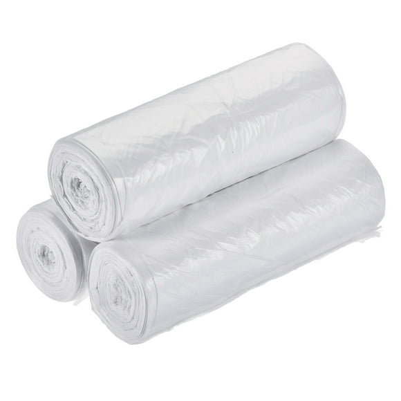Uxcell 4-6 Galones Pequeñas Bolsas de Basura de Plástico Forros de Cesto de Basura Blancas, 60 Cuentas / 3 Rollos